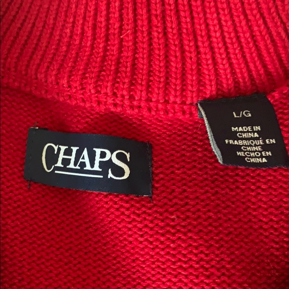 BRIGHT RED CHRISTMAS SWEATER QUARTER ZIP - Picture 3 of 3